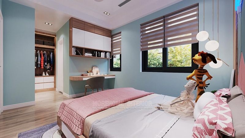 Tuyển tập 17 ý tưởng thiết kế chung cư đẹp có bàn học liền giá sách